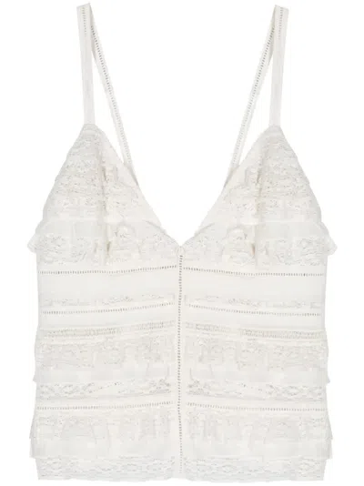 Dorothee Schumacher Ruffle-detail Cotton Top In 白色
