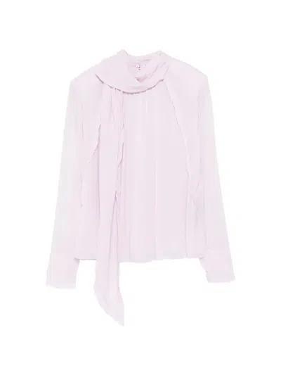 Dorothee Schumacher Ruffle-trim Tie Blouse In Pink