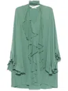 Dorothee Schumacher Ruffled-detailing Georgette Midi Dress In Green