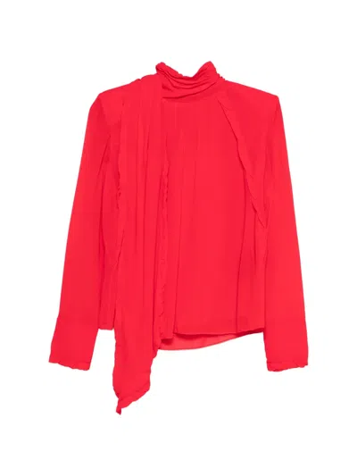 Dorothee Schumacher Ruffled High-neck Blouse In Red