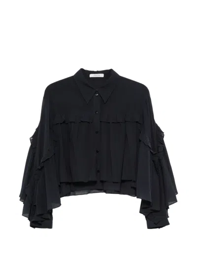 Dorothee Schumacher Ruffled Silk Blouse In Black