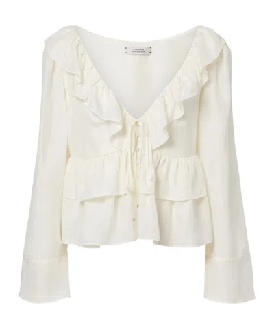 Dorothee Schumacher Ruffled Silk Cover-up In White