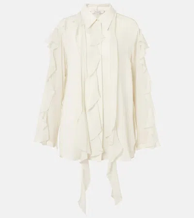 DOROTHEE SCHUMACHER RUFFLED SILK SHIRT