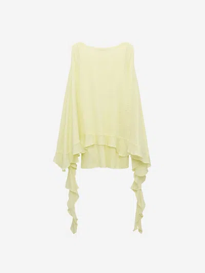 Dorothee Schumacher Ruffled Strappy Top In Light Yellow