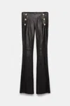 Dorothee Schumacher Sailor-style Lambskin Bootcut Pants In Black