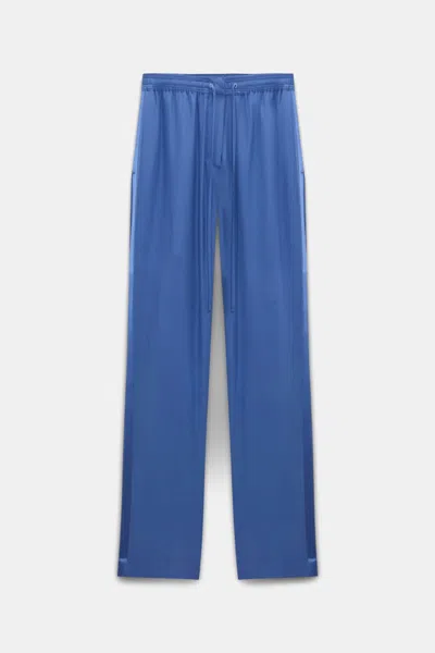 Dorothee Schumacher Satin Drawstring Pants In Blue