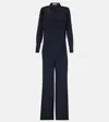 Dorothee Schumacher Crãªpe De Chine Silk Jumpsuit With Epaulettes In Blue
