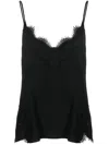 Dorothee Schumacher Scallop-edge Silk Tank Top In Black