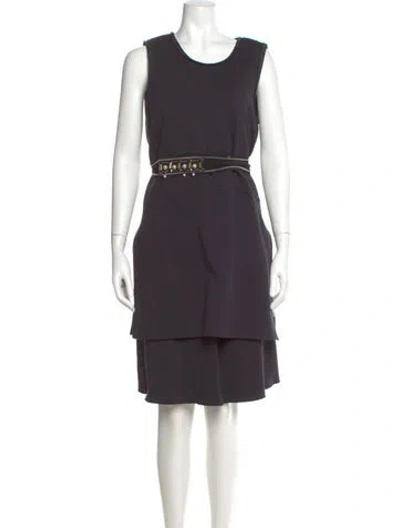 Pre-owned Dorothee Schumacher Scoop Neck Knee-length Dress In Purple
