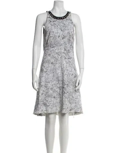 Pre-owned Dorothee Schumacher Scoop Neck Knee-length Dress In White