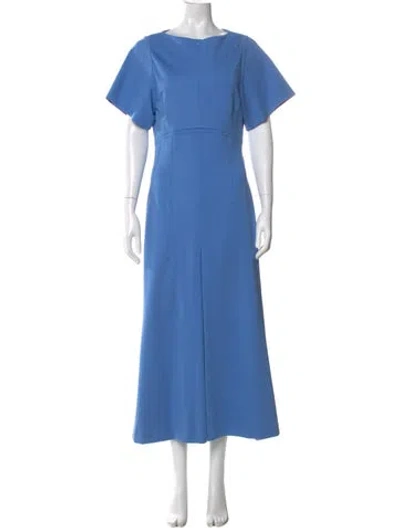 Pre-owned Dorothee Schumacher Scoop Neck Long Dress W/ Tags In Blue