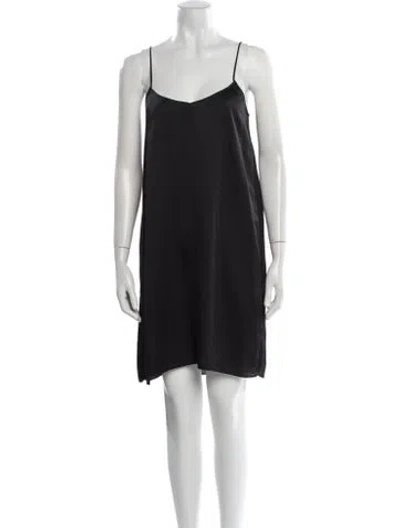 Pre-owned Dorothee Schumacher Scoop Neck Mini Dress In Black