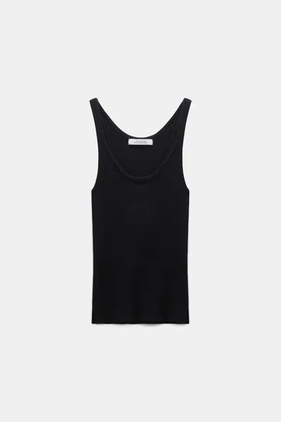 Dorothee Schumacher Scoop Neck Rib Knit Tank Top In Blue