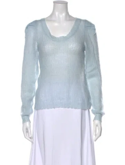 Pre-owned Dorothee Schumacher Scoop Neck Sweater W/ Tags In Blue