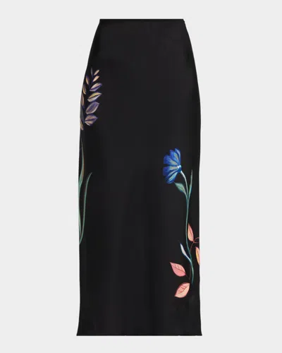 Dorothee Schumacher Seductive Bloom Floral-print Silk Twill Midi Skirt