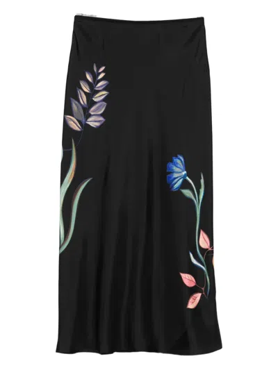 Dorothee Schumacher Seductive Bloom Midi Skirt In Black