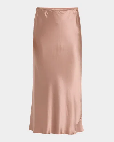 Dorothee Schumacher Sense Of Shine Bias-cut Silk Satin Midi Skirt