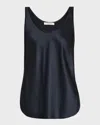 Dorothee Schumacher Silk-satin Tank Top In Dark Navy