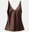 Dorothee Schumacher Sense Of Shine Ii Silk-blend Satin Camisole In Brown