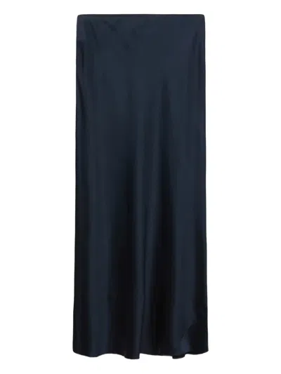 Dorothee Schumacher Stretch Silk-satin Midi-skirt In Blue