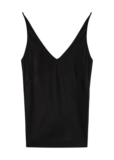 Dorothee Schumacher Sense Of Shine Satin Top In Black
