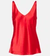 Dorothee Schumacher Sense Of Shine Silk-blend Satin Camisole In Red