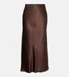 Dorothee Schumacher Sense Of Shine Silk Satin Slip Skirt In Brown