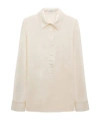 Dorothee Schumacher Sense Of Shine Silk Shirt In Neutral