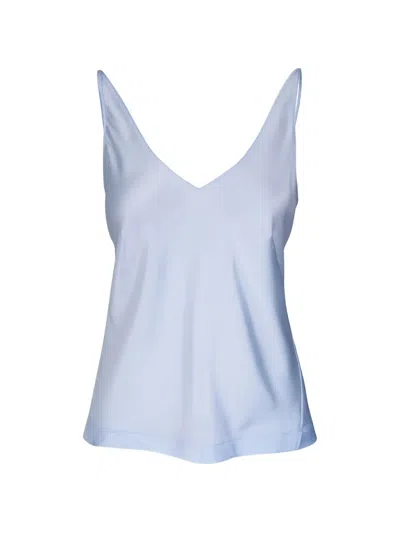 Dorothee Schumacher Sense Of Shine V-neck Spring Blouse In Blue