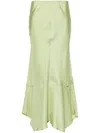 Dorothee Schumacher Sensual Coolness Silk Maxi Skirt In Green