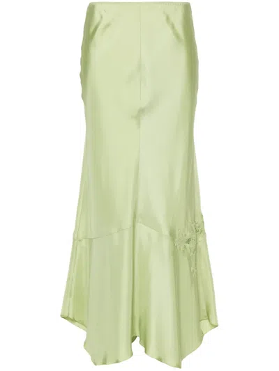 Dorothee Schumacher Sensual Coolness Silk Maxi Skirt In Happy Green