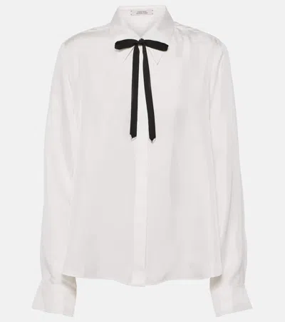 Dorothee Schumacher Sensual Coolness Silk Twill Blouse In  Camellia White