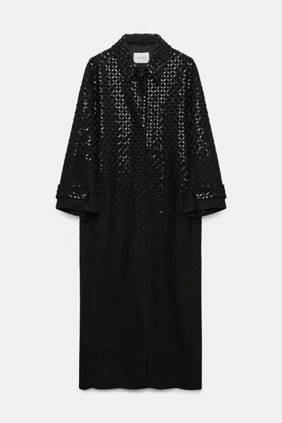 Dorothee Schumacher Sequin Embellished Coat In Punto Milano In Black