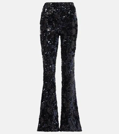 DOROTHEE SCHUMACHER SEQUIN HIGH-RISE FLARE PANTS