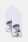 Dorothee Schumacher Set Of 2 Embroidered Linen Napkins In Multi Colour