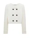 Dorothee Schumacher Double-breasted Cardigan In White