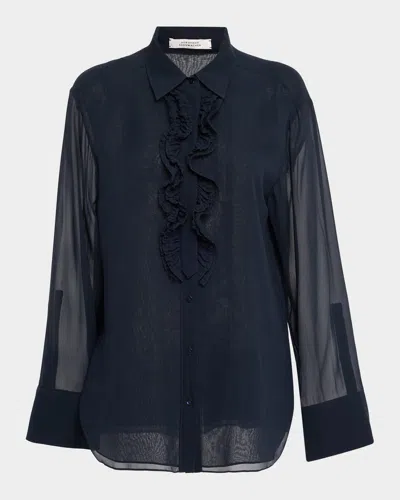 Dorothee Schumacher Sheer Dreams Ruffle-trim Silk Georgette Blouse