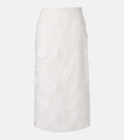 Dorothee Schumacher Sheer Meadow Floral Organza Midi Skirt In White