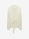 Dorothee Schumacher Silk Georgette Tie Blouse In Beige