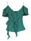 Dorothee Schumacher Sheer Twist Top In Green