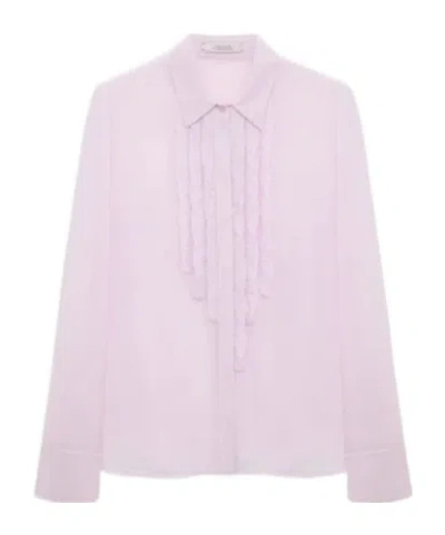 Dorothee Schumacher Sheer Twist Blouse In Purple