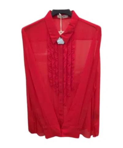 Dorothee Schumacher Sheer Twist Blouse In Red