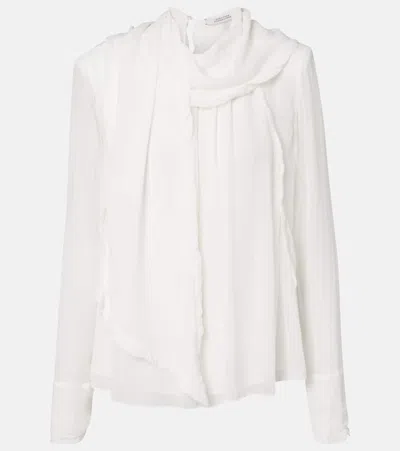 Dorothee Schumacher Sheer Twist Georgette Blouse In White