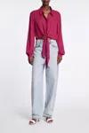 Dorothee Schumacher Sheer Twist I Blouse In Berry In Pink