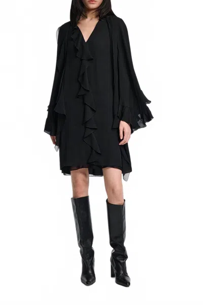 Dorothee Schumacher Sheer Twist Mini Dress In Black