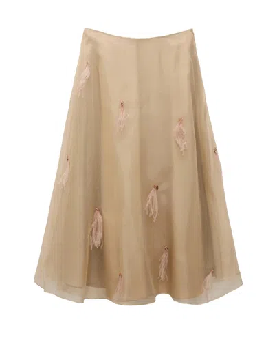 Dorothee Schumacher Sheer Volumes Skirt In Brown
