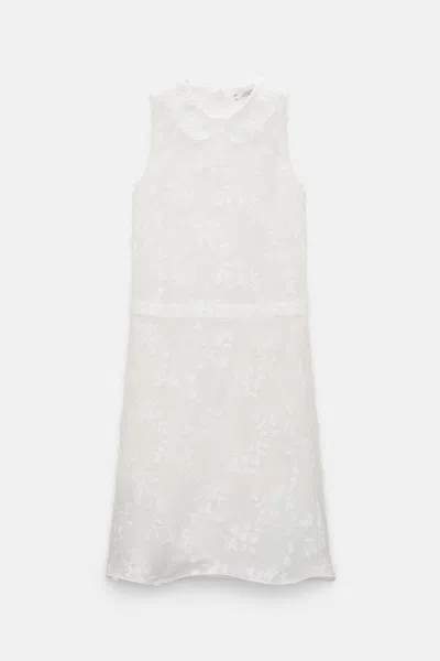Dorothee Schumacher Mini Light Volumes Floral-embroidered Sleeveless Dress In White