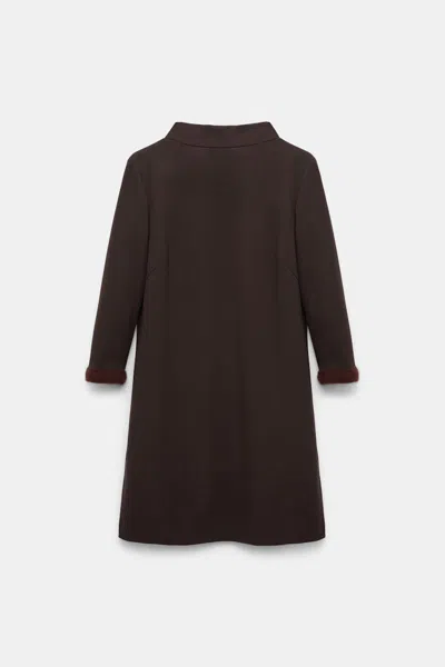 Dorothee Schumacher Shift Dress In Punto Milano In Brown