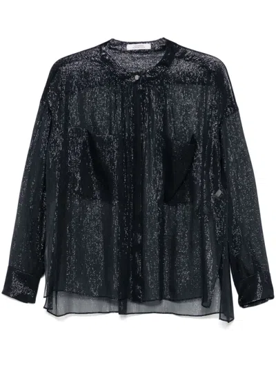 Dorothee Schumacher Shimmering Shine Blouse In Blue