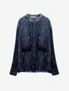 Dorothee Schumacher Shimmering Shine Blouse In Navy Blue